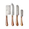 Farmhouse Pottery 4 Pc Forged Cheese Knife Set In Open Brown