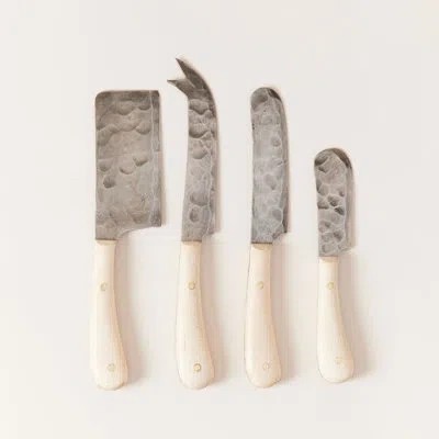 Farmhouse Pottery Artisan Forged Cheese Knives - Beech