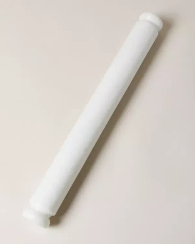 Farmhouse Pottery Baker's Marble Rolling Pin In White