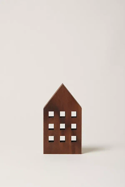 Farmhouse Pottery Crafted Wooden Houses In Brown