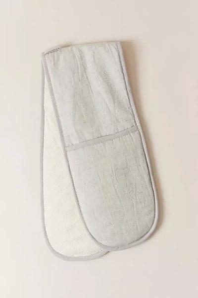 Farmhouse Pottery Double Oven Mitt - Washed Linen In Gray