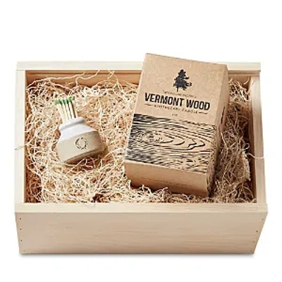 Farmhouse Pottery Milk Bottle Match Striker And Fir Candle Gift Set In Multi