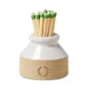 Farmhouse Pottery Milk Bottle Match Striker In Open White