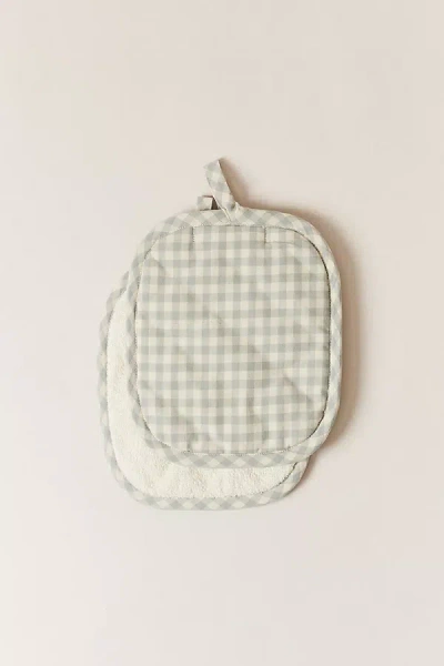 Farmhouse Pottery Petite Gingham Potholders In Neutral