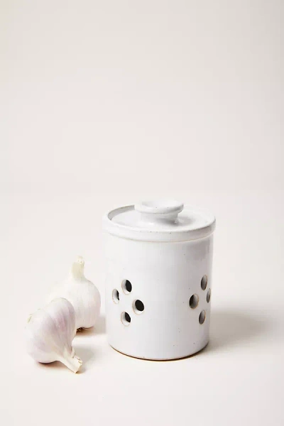 Farmhouse Pottery Silo Garlic Keeper In White