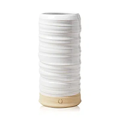 Farmhouse Pottery Trunk Vase, Large In Open White