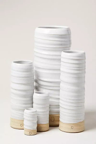 Farmhouse Pottery Trunk Vases In White