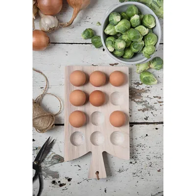 Farmhouse Pottery Wooden Egg Board In White