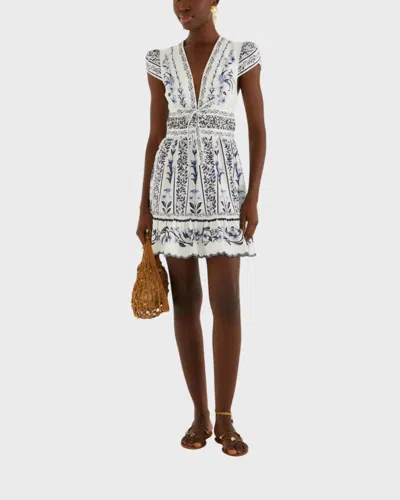 Farmrio Flowers Arch Mini Dress In White