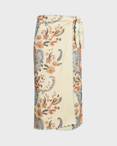 Farmrio Skirt Boho Midi In Yellow