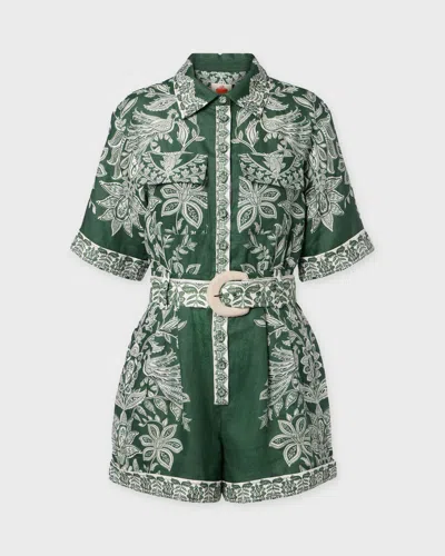 Farmrio Romper Miranda Short Sleeve In Animal Print