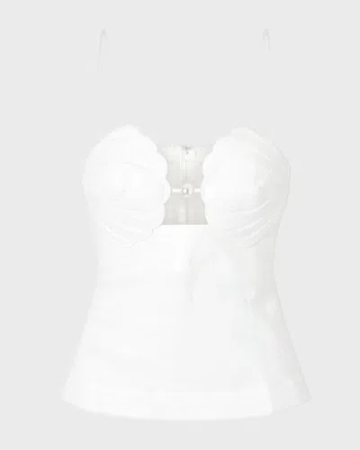 Farmrio Shell Bust Peplum Blouse In White