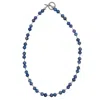 Farra Blue Apatite With Sterling Silver Men's Necklace