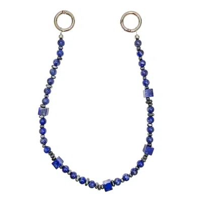 Farra Blue Cube And Round Lapis Lazuli Phone Charm