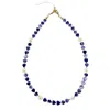 Farra Blue Heart Shaped Sodalite With Shell Flower Gemstone Phone Strap