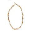 Farra Brown Color Natural Shell With Freshwater Pearls Phone Strap