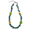 Farra Green Bamboo Coral With Flowers Artistic Phone Strap