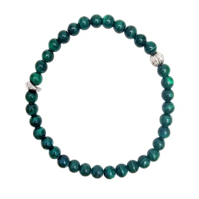 Farra Green Malachite Flexible Men's Bracelet