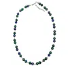 Farra Green Phoenix Malachite With Sterling Sliver Tube Men's Necklace