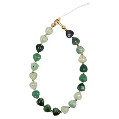 Farra Heart Shaped Green Aventurine Phone Strap