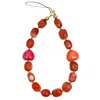 Farra Nugget Red Agate With Hearts Phone Strap