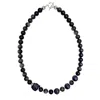 Farra Obsidian With Black Lava Stone Men's Necklace
