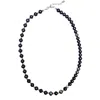 Farra Pink / Purple Deep Purple With Sterling Silver Men's Necklace