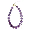 Farra Pink / Purple Heart Shaped Amethyst Phone Strap