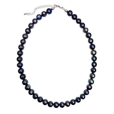 Farra Pink / Purple Timeless Deep Purple Freshwater Pearls Men's Necklace