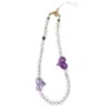 Farra Purple Heart-shaped Amethyst And White Quartz Attracting Wealth Phone Strap