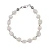 Farra White Freshwater Pearls With Sterling Silver Men's Bracelet