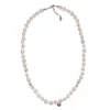 Farra White Freshwater Pearls With Sterling Silver Pendant Men's Necklace