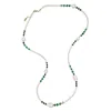 Farra Women's Baroque Pearls With Green Gemstone Long Necklace In White