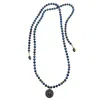 Farra Women's Black Pearls With Evil Eye Dangle Open Ended Necklace In Black