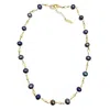 Farra Women's Black Purple Natural Pearls Minimalist Necklace