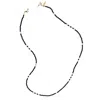 Farra Women's Black Spinel And Freshwater Pearls Eye Glasses Chain In Black