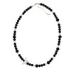 Farra Women's Black / White Black Obsidian With White Butterfly Charm Statement Necklace In Multi