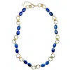 Farra Women's Blue Agate Chain Necklace In Blue