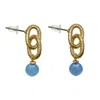 Farra Women's Blue Aquamarine Dangle Lightweight Earrings
