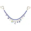 Farra Women's Blue Lapis With Mushroom And Boots Double Layers Chain Bag Charm In Blue