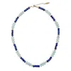 Farra Women's Blue Lapis With Opal Color Matching Necklace