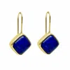 Farra Women's Blue Minimalist Square Shaped Lapis Hook Earrings In Blue