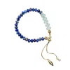Farra Women's Blue Natural Lapis With Opal Adjustable Bracelet