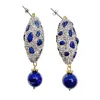 Farra Women's Blue / White Lapis With Rhinestone Earring In Multi