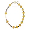 Farra Women's Brown Citrine And Heart-shaped Tiger-eye Stone Necklace In Brown