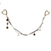 Farra Women's Brown Freshwater Pearl And Tiger-eye Dangle Bag Charm In Brown