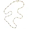 Farra Women's Brown Tiger-eye And Yellow Citrine With Freshwater Pearls Long Necklace