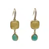 Farra Women's Citrine With Green Amazonite Dangle Earrings