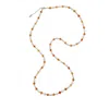 Farra Women's Freshwater Pearls With Orange Jade Long Necklace In Orange