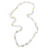 Farra Women's Freshwater Pearls With White Quartz & Crystal Multi-way Necklace In White